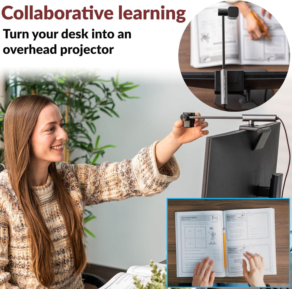 Cyber Acoustics WC-Flex HD Webcam, Center and Table View Mounting Options