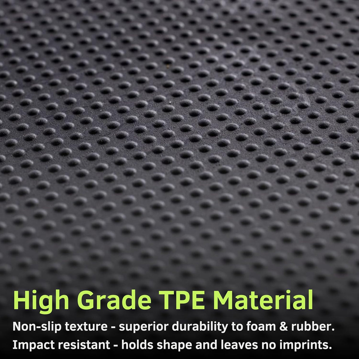 Baselayer Performance Series Interlocking Floor Tiles - Durable Â½ in TPE (Rubber Like, NOT Foam, no Odor) - Gym Flooring for Weights & Heavy Equipment - Black, 15 SqFt (6 Pack) - Made in USA