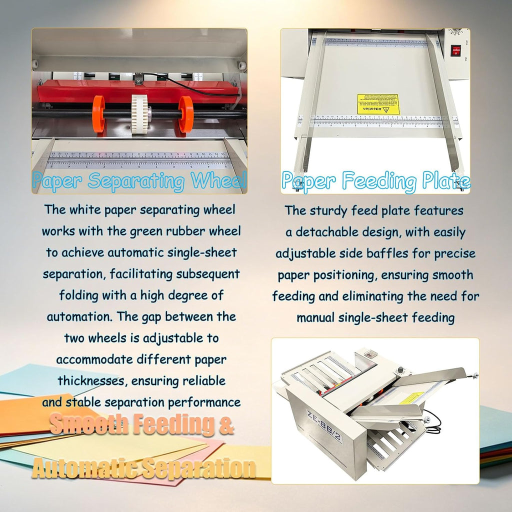 110V Folding Paper Machine with 2 Trays, Max Speed 262ft/min