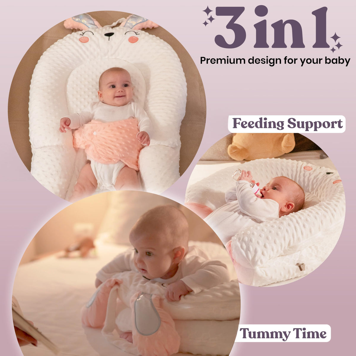 Twins Baby Play Mats for Floor Activity Gym - 5-in-1 Support Cushion Baby Play Mat Tummy Time Mat for Supervised Bonding with Arch, Plush Toys, Flashcards & Development - Beige