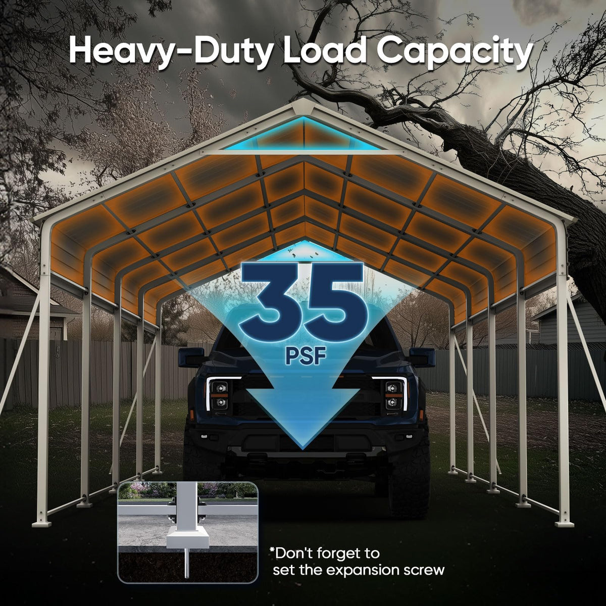 Quictent 14x25x15 FT RV Metal Carport, Heavy Duty Reinforced Steel Shelter with Side Panel, Extra Tall Outdoor Garage Canopy for RV, Boat, Truck and Farm Equipment