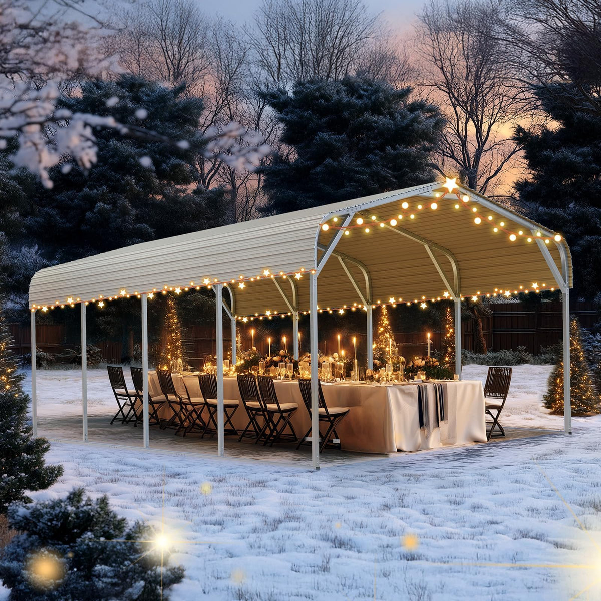 Quictent 14x25x15 FT RV Metal Carport, Heavy Duty Reinforced Steel Shelter with Side Panel, Extra Tall Outdoor Garage Canopy for RV, Boat, Truck and Farm Equipment