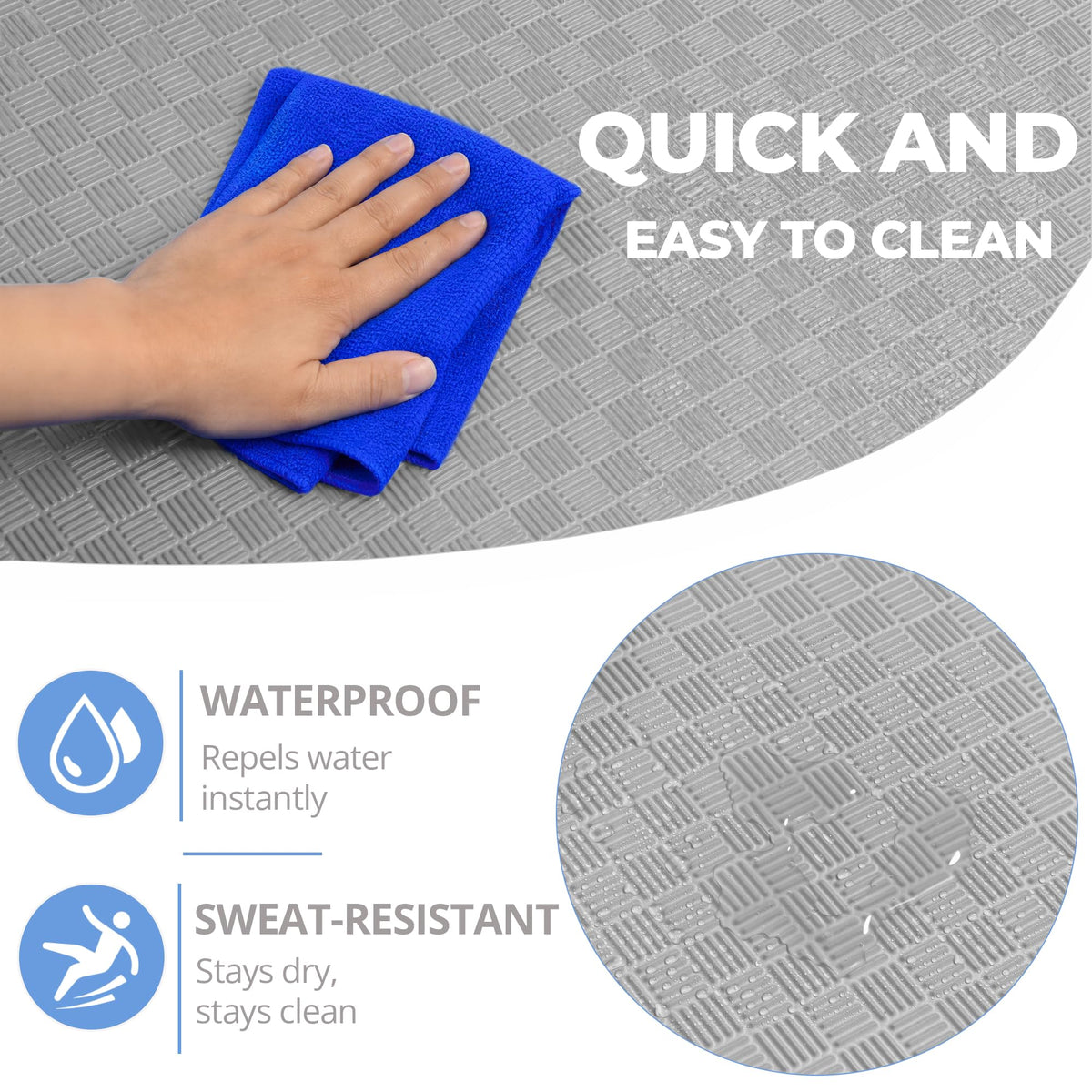 HulkFit Puzzle Exercise Mat, 1 Inch EVA Interlocking Foam Floor Tiles Workout Mat for Home Gym Equipment, MMA, Gymnastics, Shock-Absorbing Workout Mat for Garage Flooring and Apartments, 18 Tiles