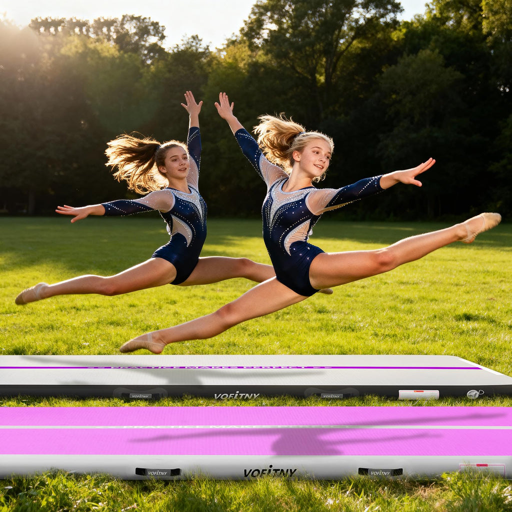 VOFiTNY Inflatable Gymnastics Air Mat Tumble Track with Pump for Training