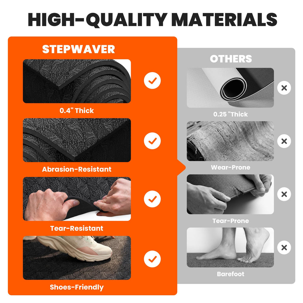 Stepwaver Extra Large Exercise Mat - 7'x5'/8'x5'/9'x5'/10'x5'x10mm