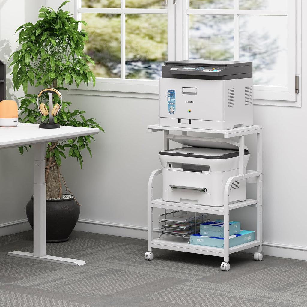 Fannova Printer Stand with Height Adjustable Storage Shelf for Home Office