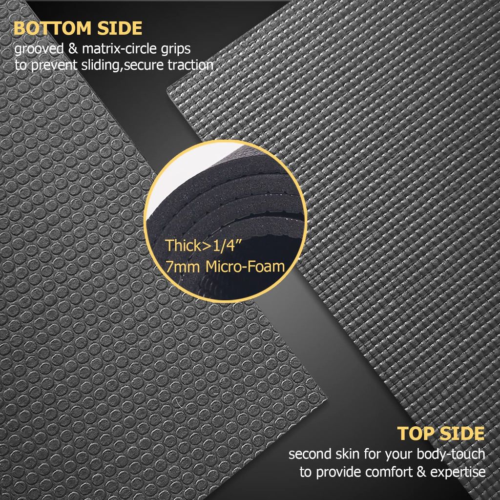 GXMMAT Large Yoga Mat 12'x6'/10'x6'/6'x8'(7mm)