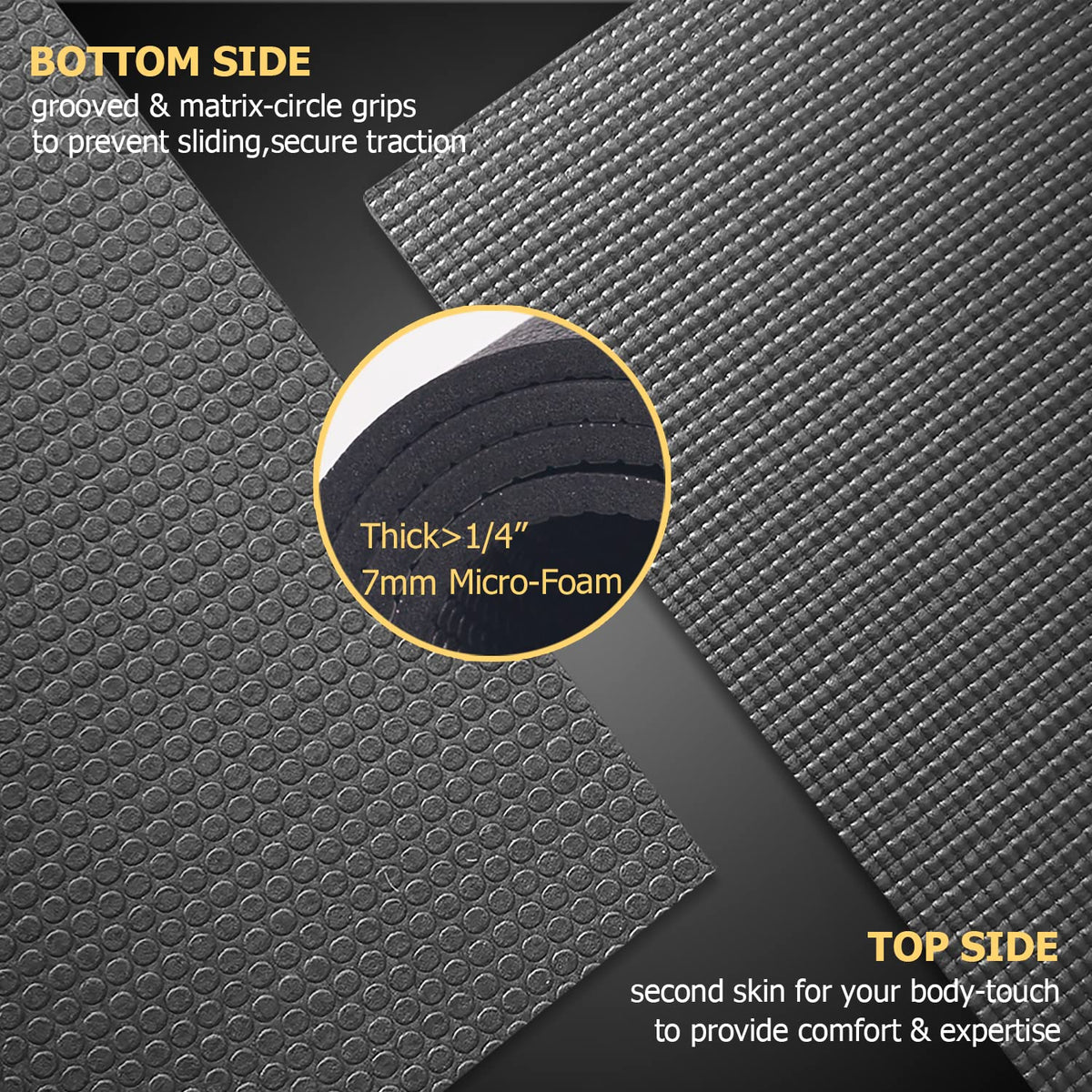 GXMMAT Large Yoga Mat 12'x6'/10'x6'/6'x8'(7mm)