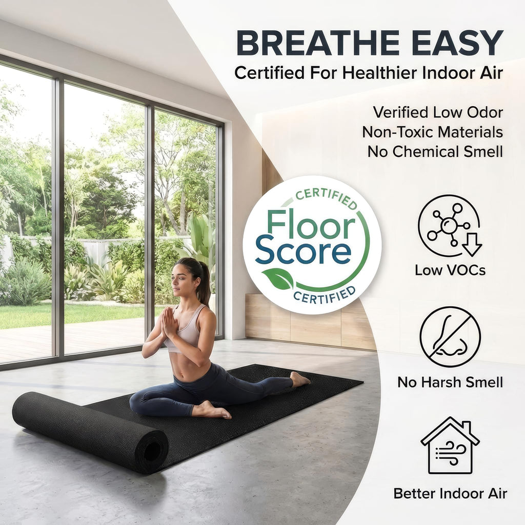 Rubber King Multi-Purpose Exercise Mat - 100% Recycled Thick Rubber Mat for Home Gym Flooring, Non-Slip, Low-Odor Durable Workout Mat for Indoor/Outdoor, Shoe-Friendly