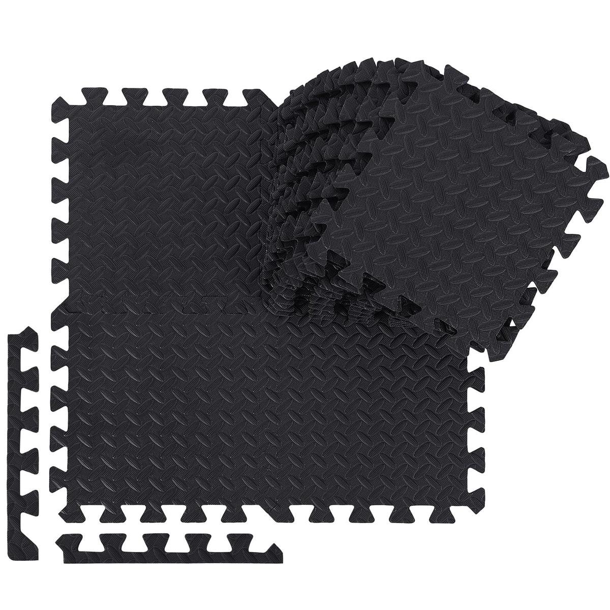 Ecally 100 Pcs 12 x 12 Gym Mat Foam Floor Mats for Home Gym Covers 96 Sq Ft Puzzle Exercise Square Interlocking Carpet Tiles with Border for Workouts Equipment Yoga Pilates (Black,Red)