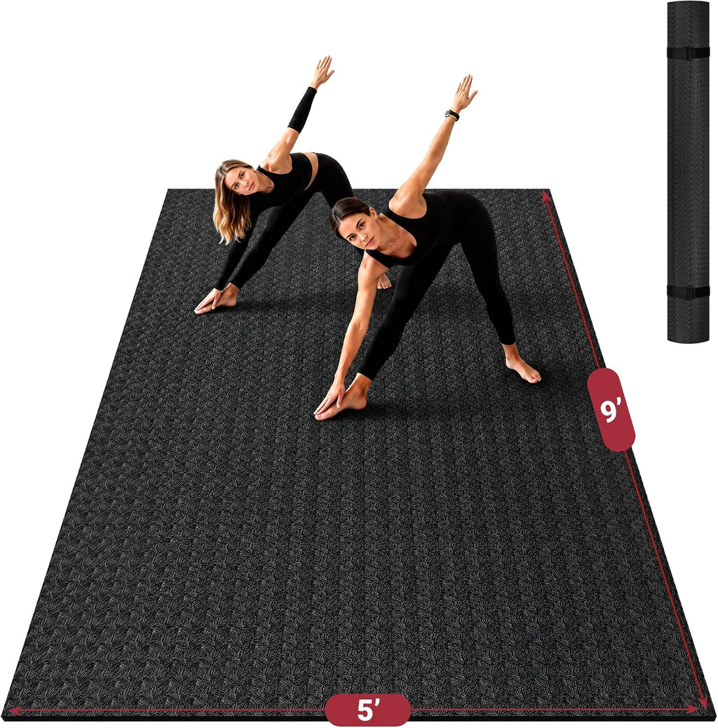 VTORY Extra Large Yoga Mat - 6'x4'/7'x5'/8'x5'/9'x5'x6mm (1/4inch)