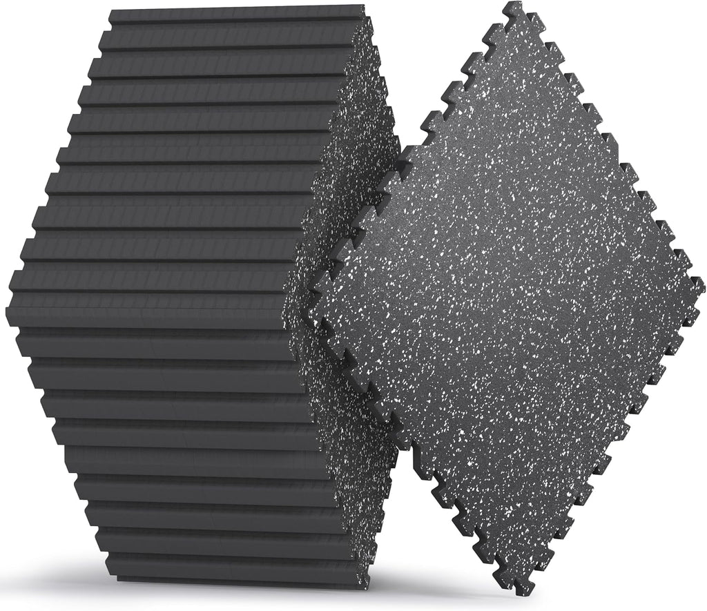 AIRHOP 1/2" Thick 48 Sq Ft Gym Flooring for Home Gym, Rubber Top Gym Mats