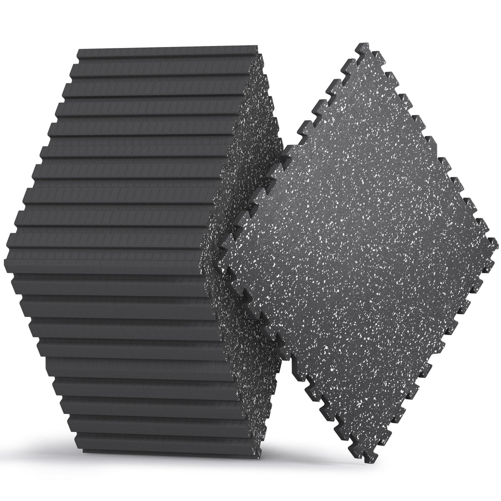 AIRHOP 1/2" Thick 48 Sq Ft Gym Flooring for Home Gym, Rubber Top Gym Mats