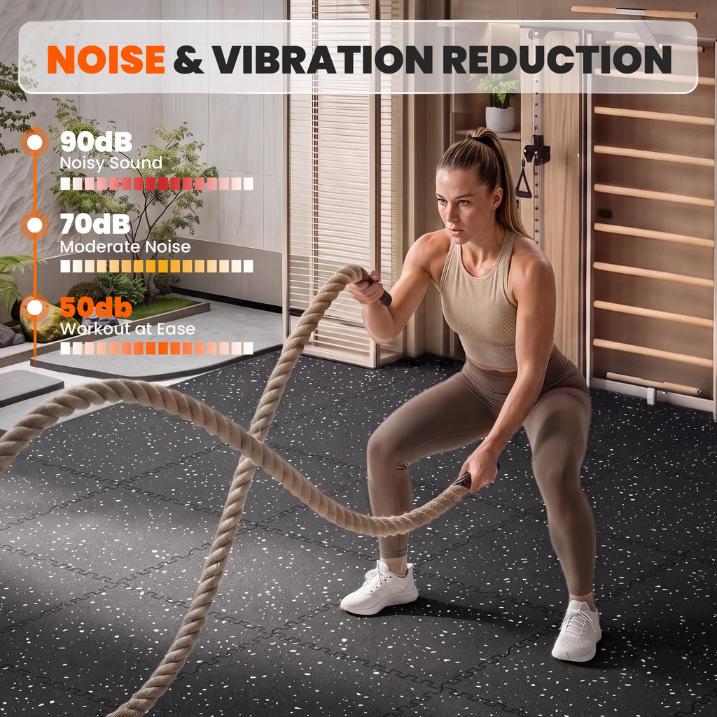 Stepwaver 0.79" Thick 48 Sq Ft Rubber Top Exercise Equipment Mats