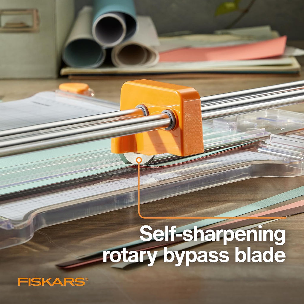 Fiskars ProCision Folding Rotary Bypass Paper Cutter, 12" Cut Length