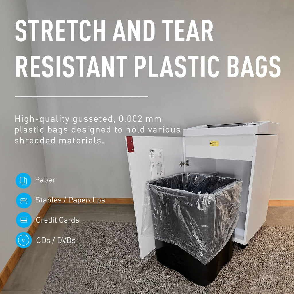 IDEAL AC0920H Shredder Bags â 20â x 47â Case of 80, Gusseted, 40-Gallon Capacity, Heavy-Duty Bags for IDEAL Shredder Models 2503, 2604, and 3104.