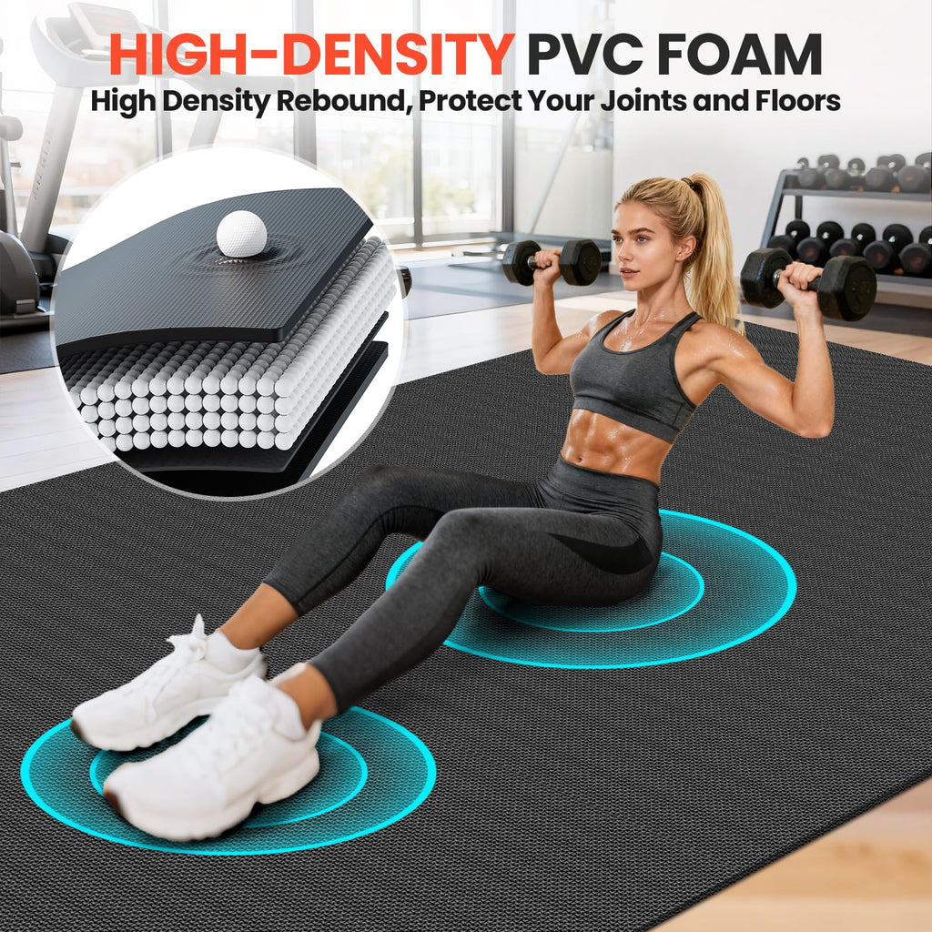 Stepwaver Large Exercise Mat, 6'x4'/7'x5'/8'x5'/9'x5'/10'x5'/12'x5'x8mm