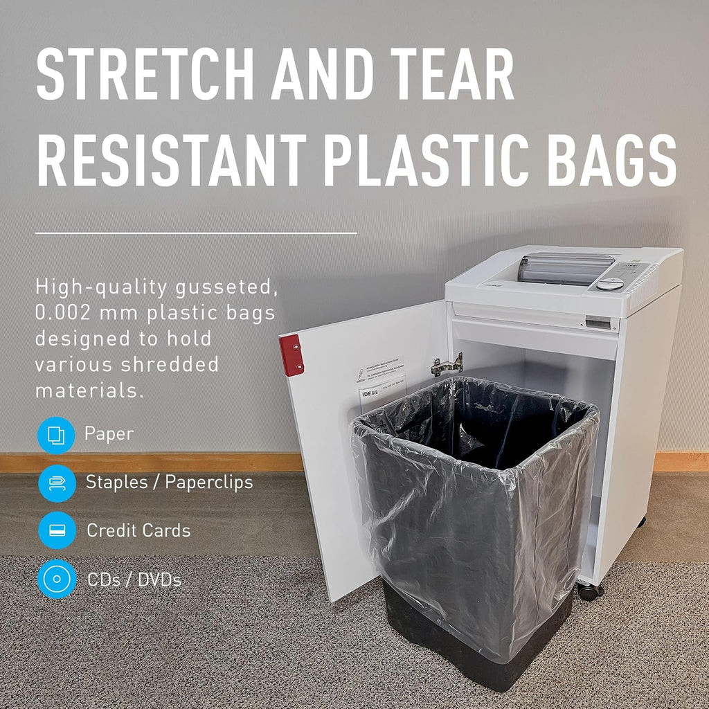 IDEAL AC0920H Shredder Bags â 20â x 47â Case of 80, Gusseted, 40-Gallon Capacity, Heavy-Duty Bags for IDEAL Shredder Models 2503, 2604, and 3104.
