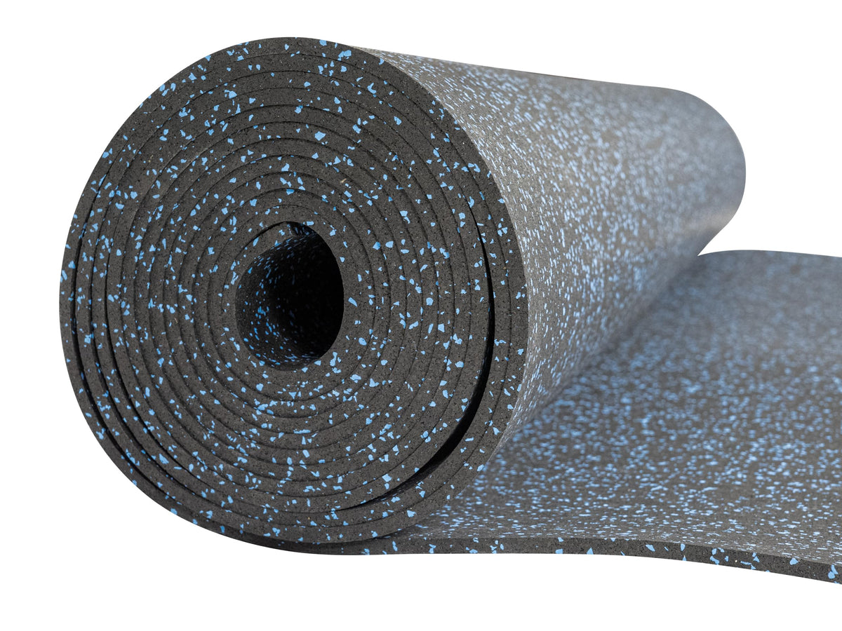 Genaflex Rubber Gym Floor Mat - 8mm Thick - Heavy Duty Commercial Protective Gym Flooring Roll (10% Blue, 4' X 6')