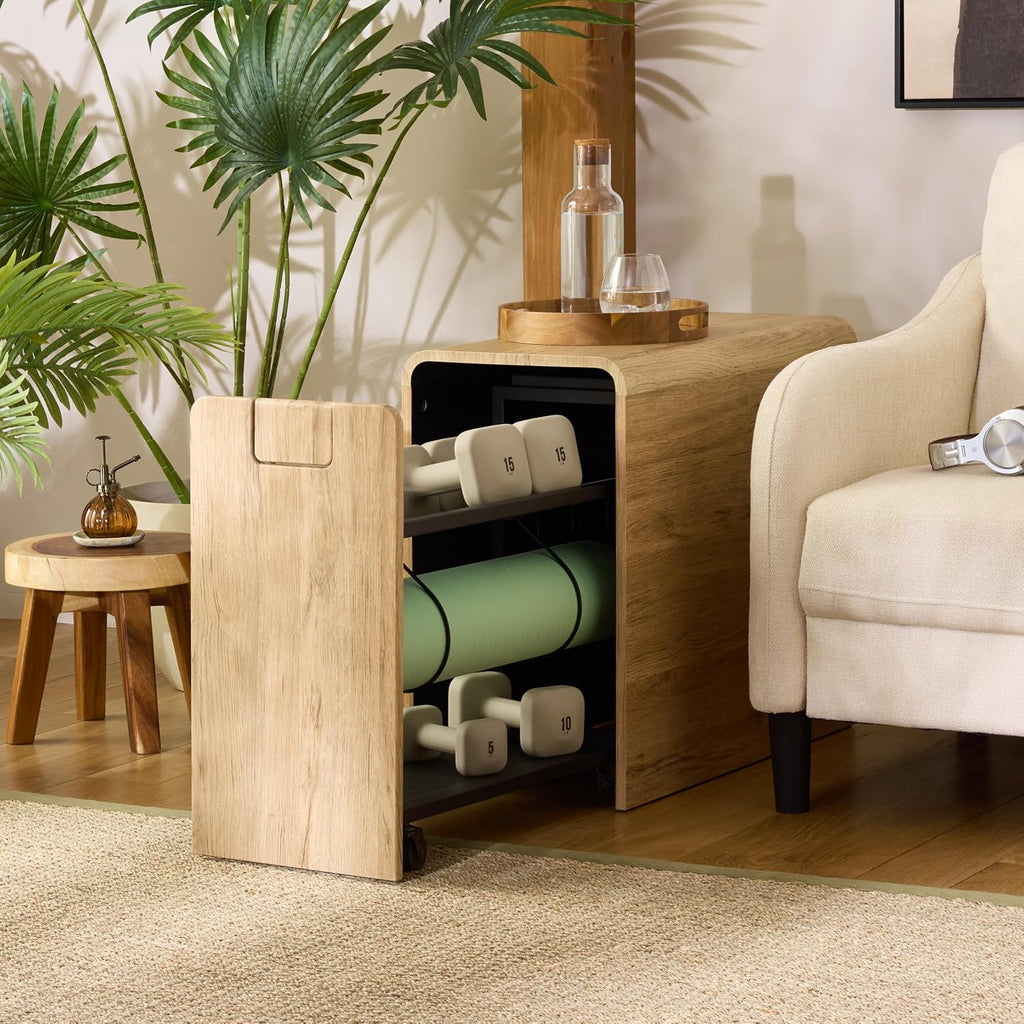 SEI Furniture - Sidekick Sport Equipment Rolling Rack - Transitional Design, Metal and Wood - Ideal for Bedroom, Living Room (HZ0123)