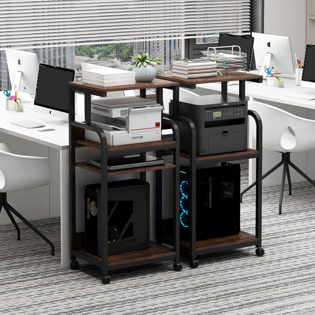 Fannova 4 Tier Tall Printer Stand with Height Adjustable Storage Shelf