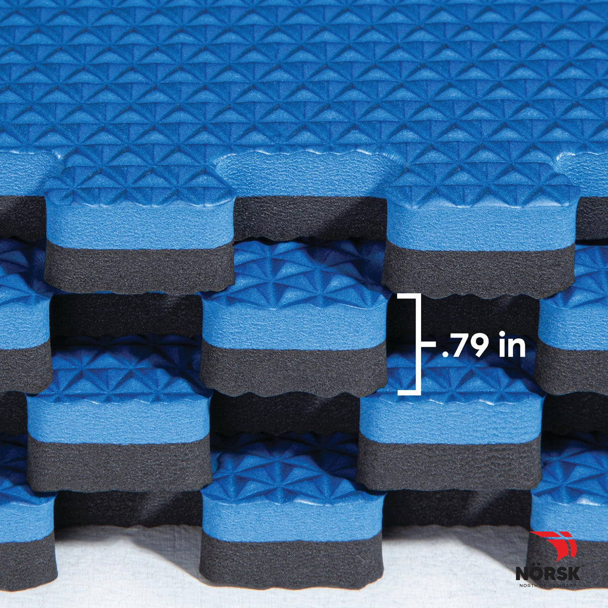 Norsk Reversible 3/4" EVA Foam Gym Floor Tiles, Gray/Black, 12-Pack
