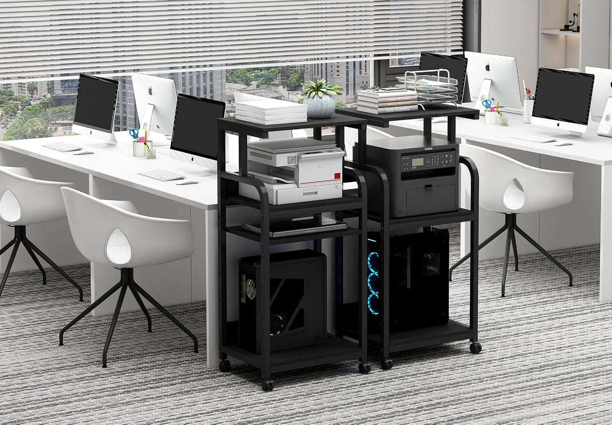 Fannova 4 Tier Tall Printer Stand with Height Adjustable Storage Shelf