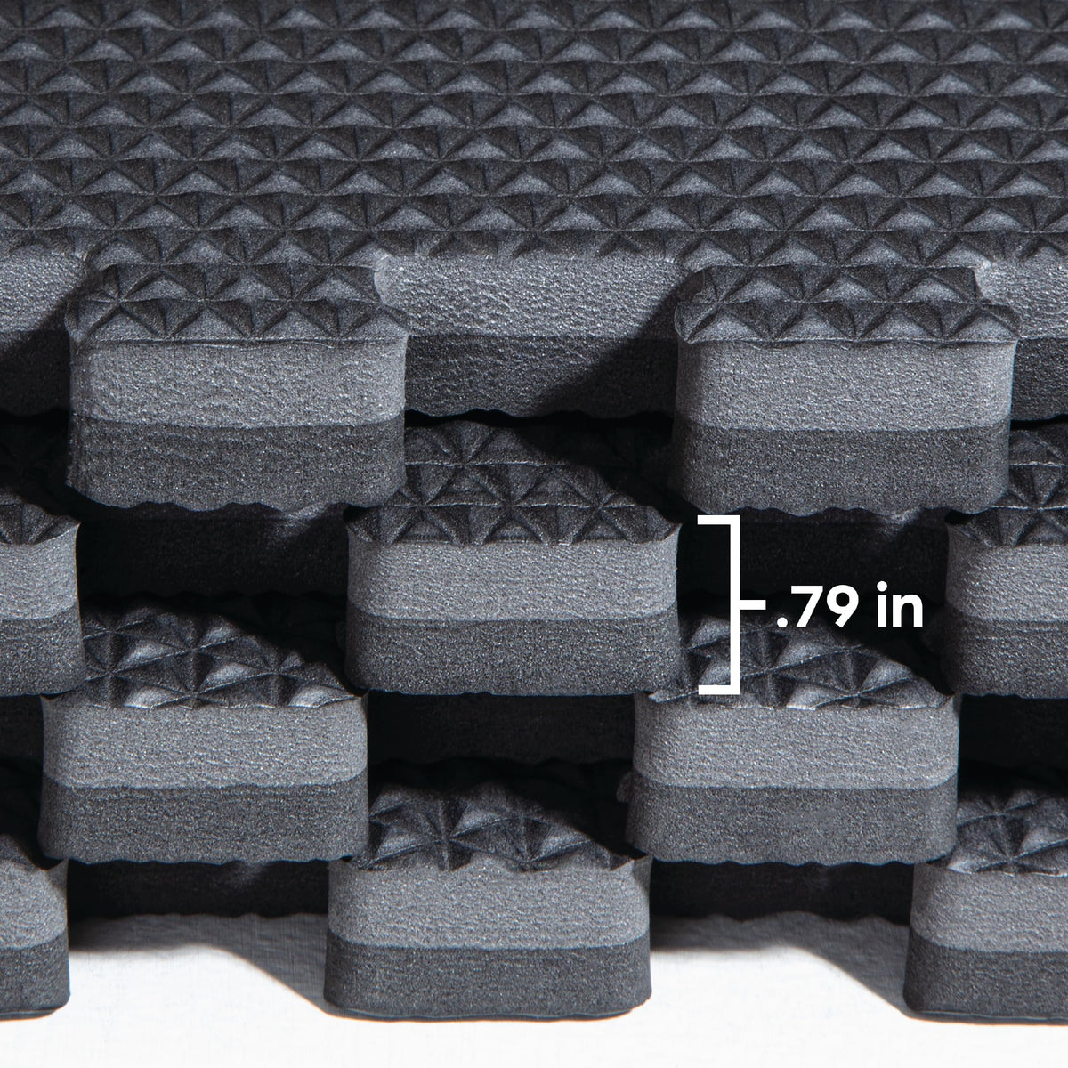 Norsk Reversible 3/4" EVA Foam Gym Floor Tiles, Gray/Black, 12-Pack