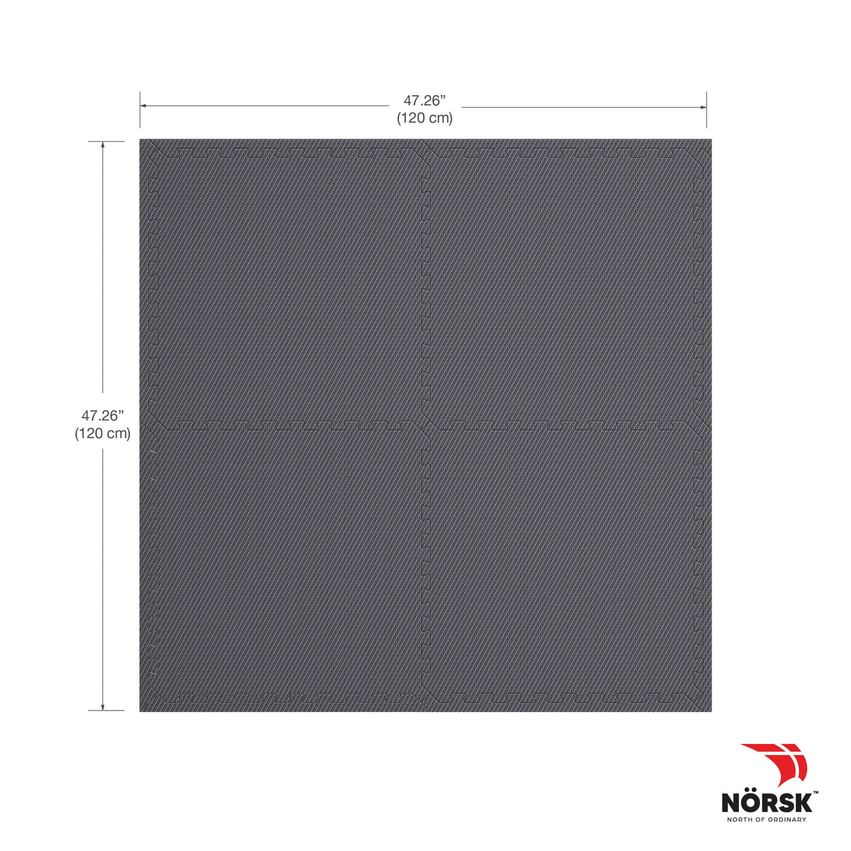 Norsk Reversible 3/4" EVA Foam Gym Floor Tiles, Gray/Black, 12-Pack