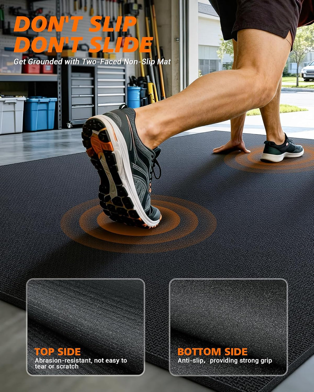 Rendpas Large Exercise Mat for Home Gym, 8mm Extra Thick Workout Mat