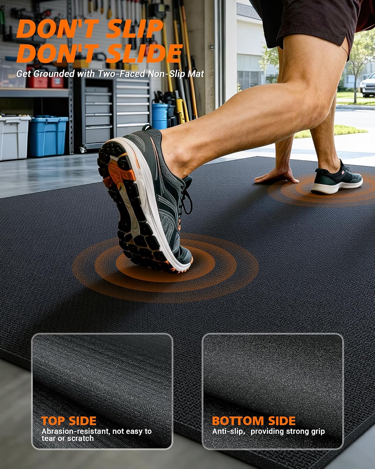 Rendpas Large Exercise Mat for Home Gym, 8mm Extra Thick Workout Mat