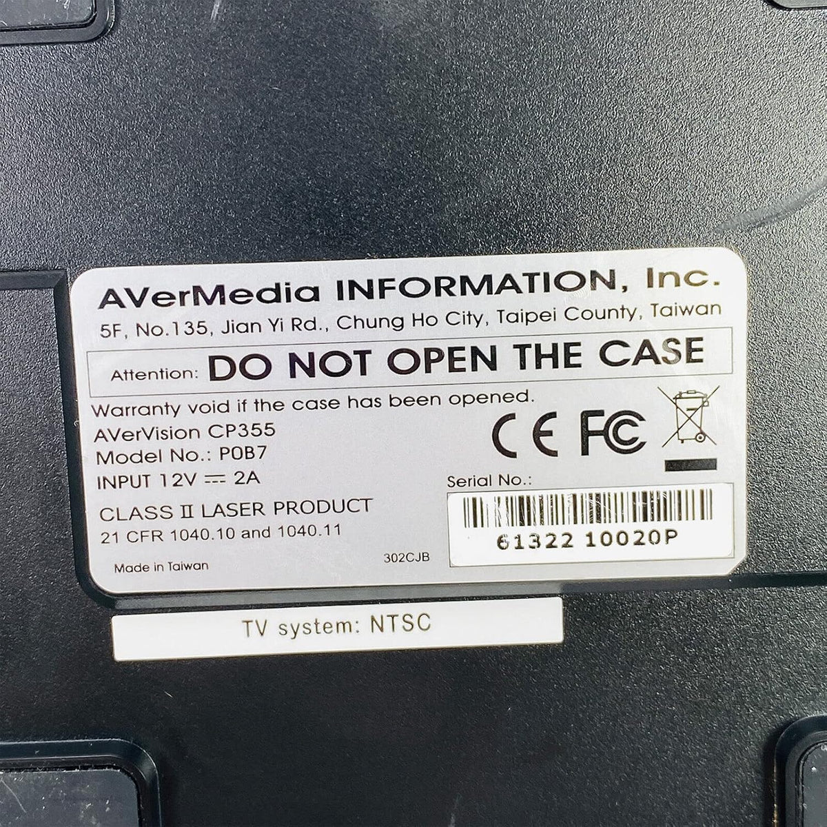 AVerVision CP355 Portable Document Camera - 0.4" CMOS - 3.2Megapixel