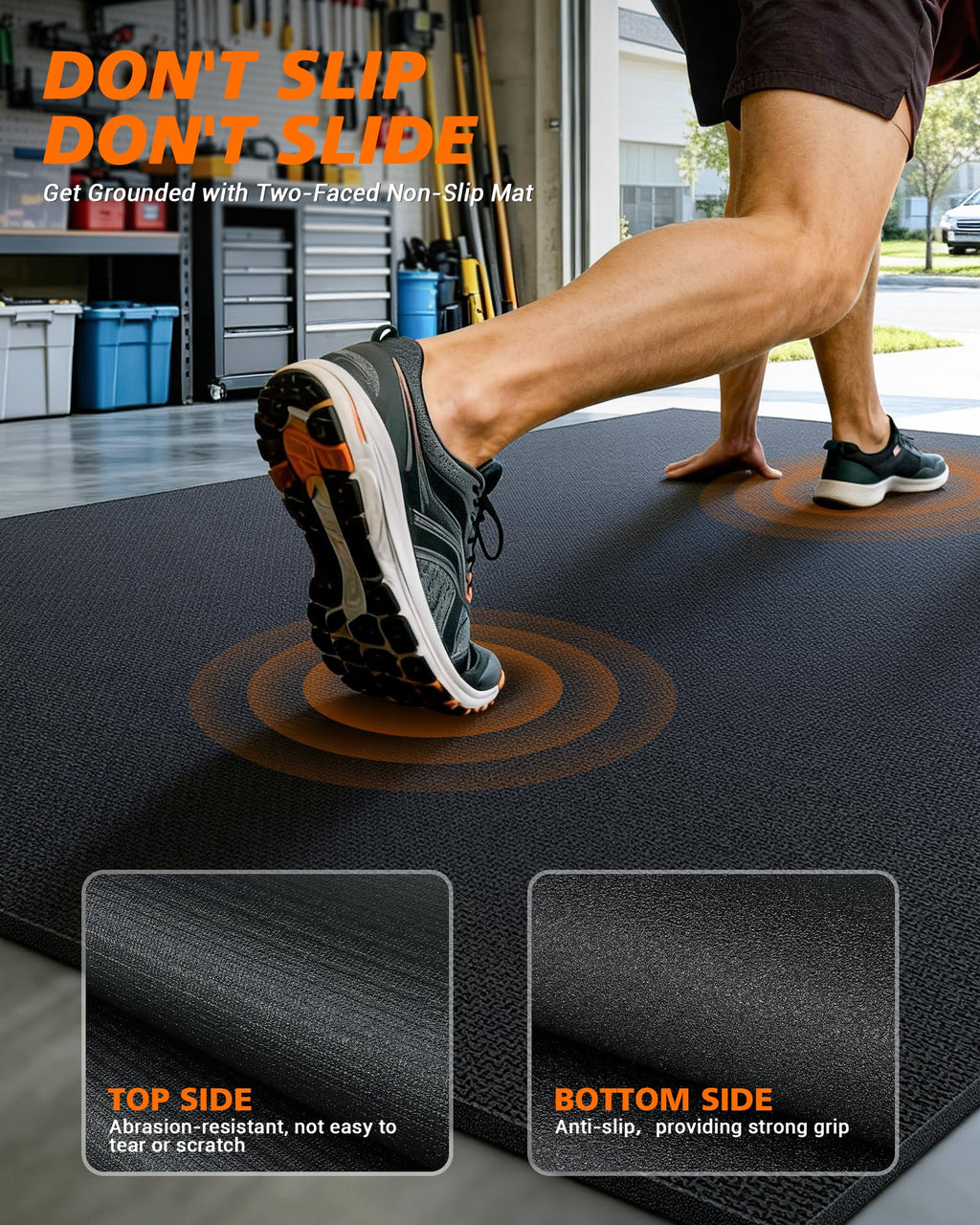 Rendpas Large Exercise Mat for Home Gym, 8mm Extra Thick Workout Mat