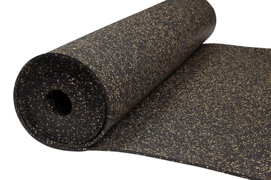 Genaflex Rubber Gym Floor Mat - 8mm Thick - Heavy Duty Commercial Protective Gym Flooring Roll (10% Blue, 4' X 6')