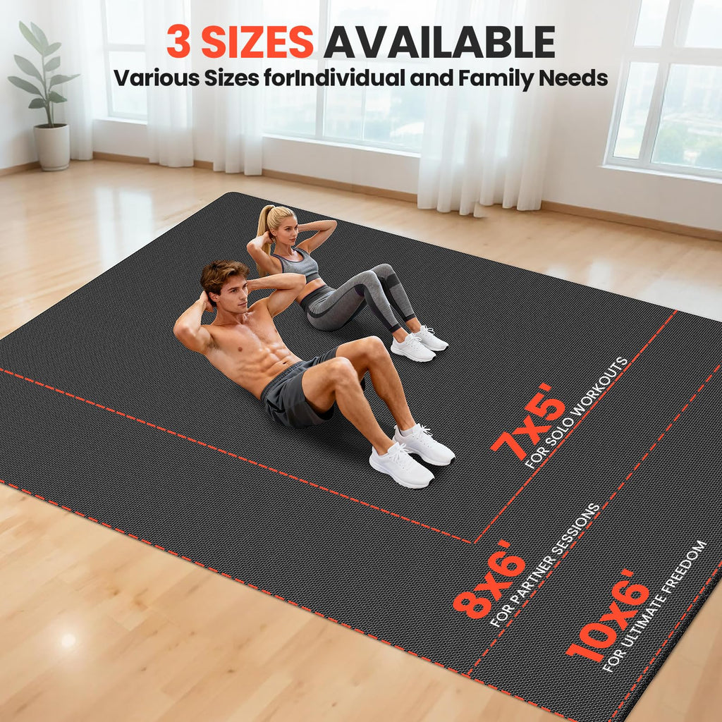 Stepwaver Large Exercise Mat, 6'x4'/7'x5'/8'x5'/9'x5'/10'x5'/12'x5'x8mm
