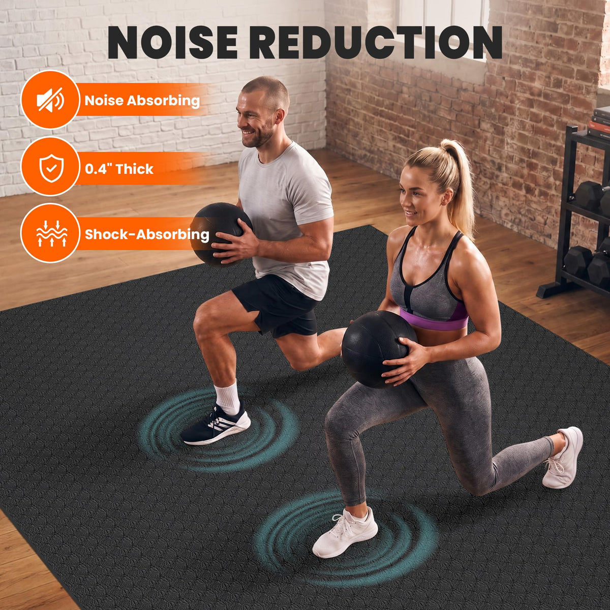 Stepwaver Extra Large Exercise Mat - 7'x5'/8'x5'/9'x5'/10'x5'x10mm