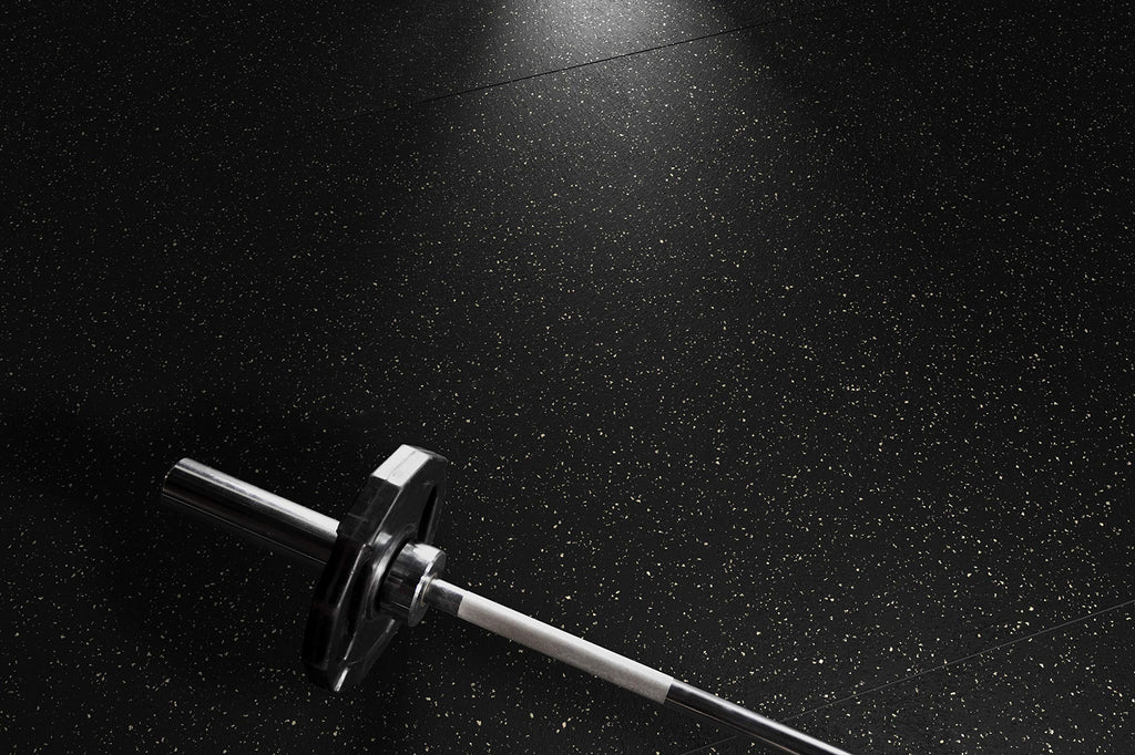 Genaflex Rubber Gym Floor Mat - 8mm Thick - Heavy Duty Commercial Protective Gym Flooring Roll (10% Blue, 4' X 6')