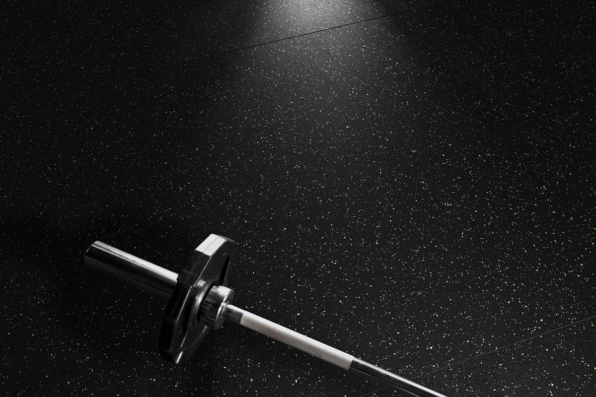 Genaflex Rubber Gym Floor Mat - 8mm Thick - Heavy Duty Commercial Protective Gym Flooring Roll (10% Blue, 4' X 6')