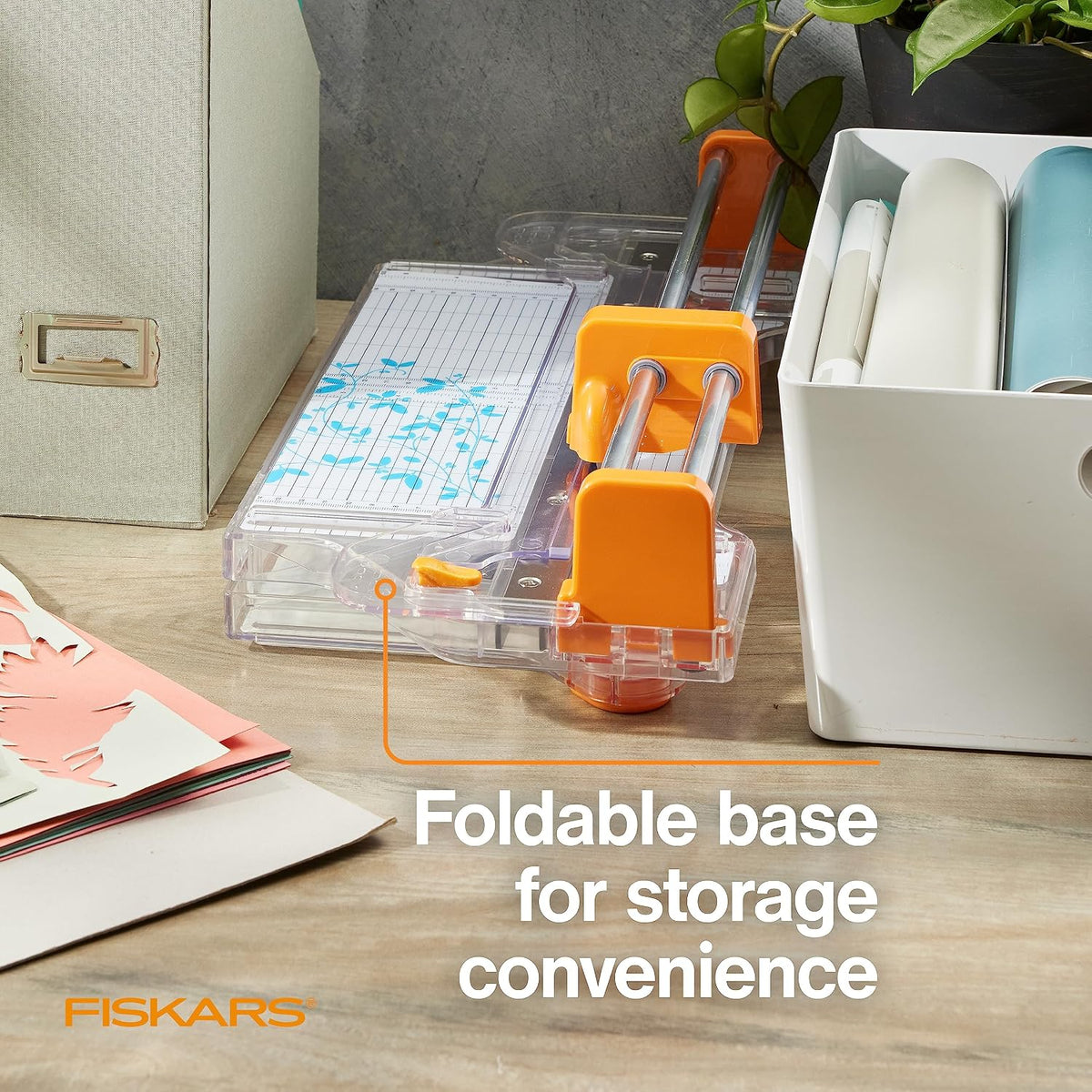 Fiskars ProCision Folding Rotary Bypass Paper Cutter, 12" Cut Length