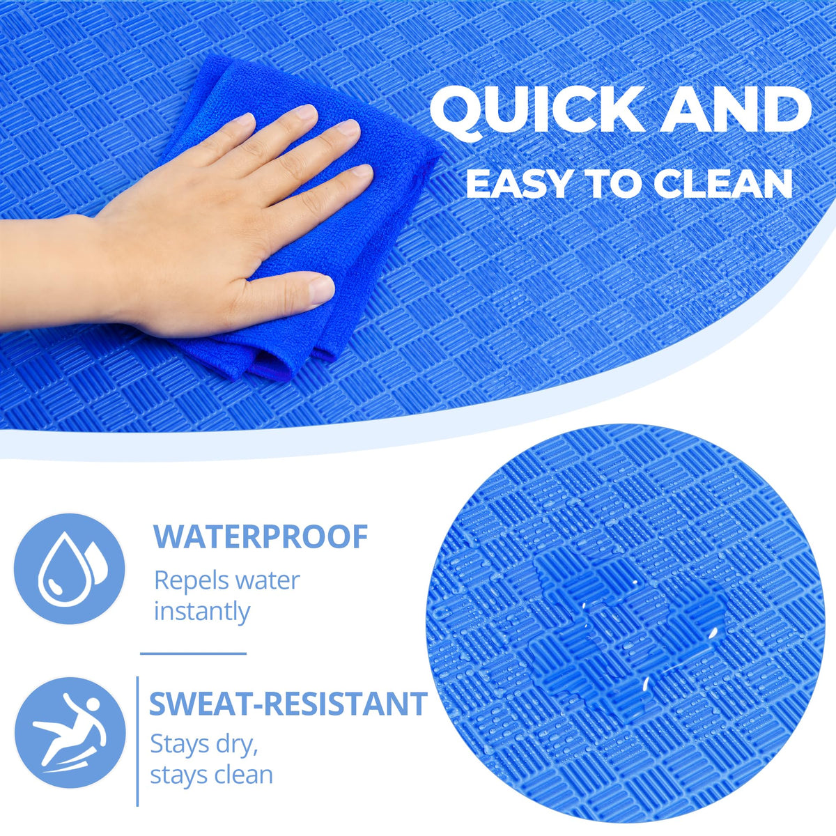 HulkFit Puzzle Exercise Mat, 1 Inch EVA Interlocking Foam Floor Tiles Workout Mat for Home Gym Equipment, MMA, Gymnastics, Shock-Absorbing Workout Mat for Garage Flooring and Apartments, 18 Tiles