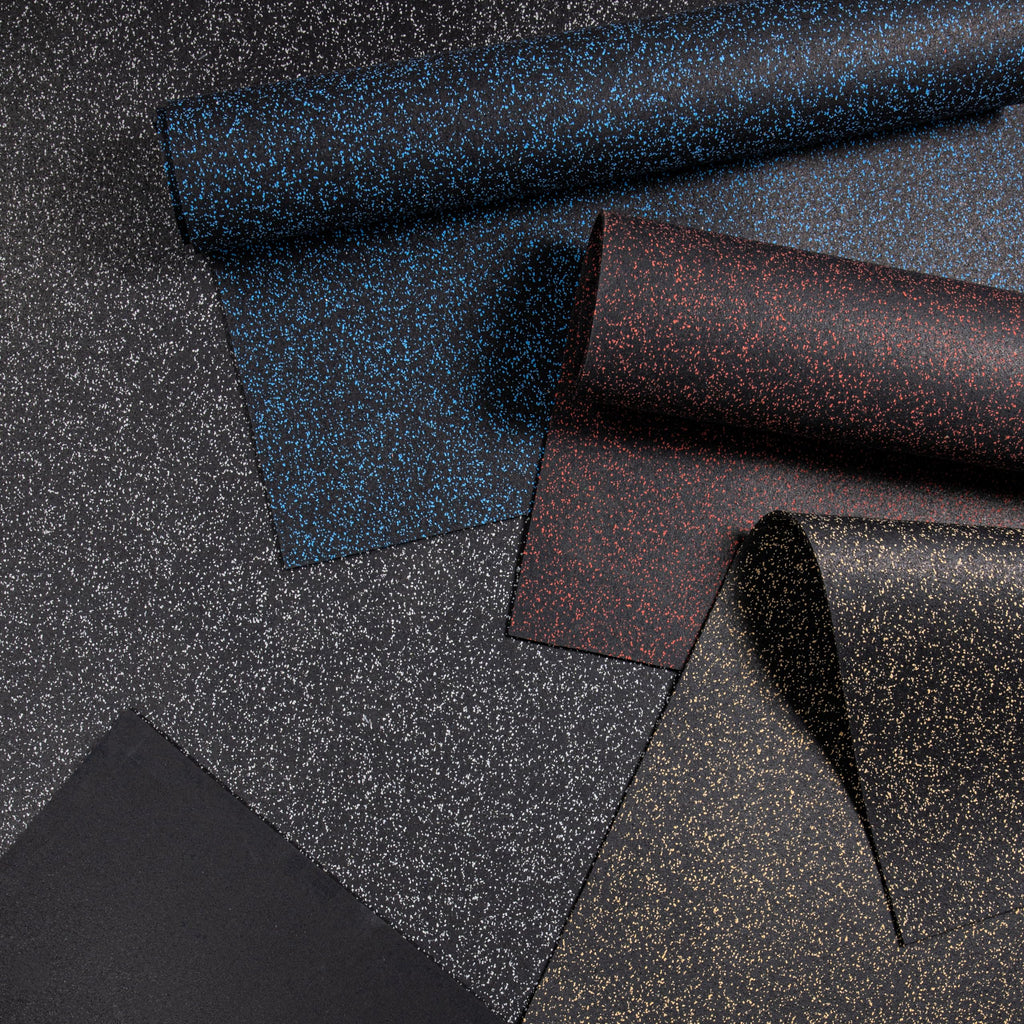 Genaflex Rubber Gym Floor Mat - 8mm Thick - Heavy Duty Commercial Protective Gym Flooring Roll (10% Blue, 4' X 6')